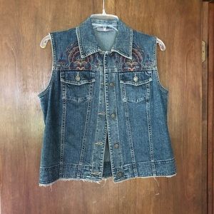 Kate Hill embroidered denim vest